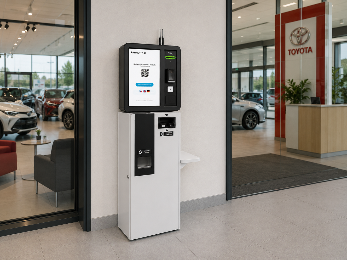 Hotovostní platební automaty — instalace v provozu